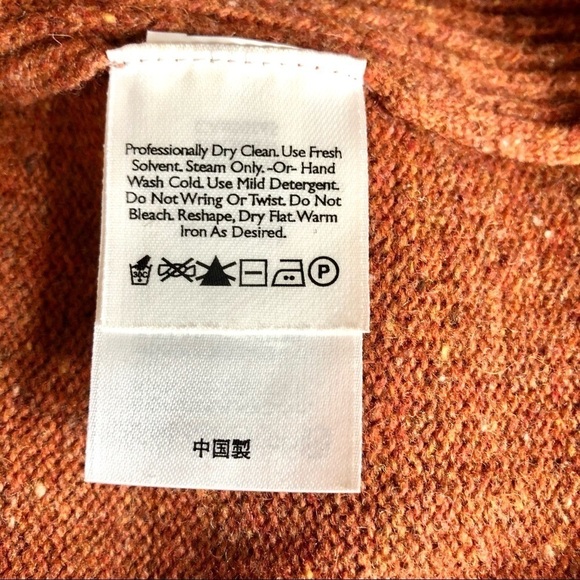 Eddie Bauer v-neck cabled sweater wool camel brown - Picture 8 of 8